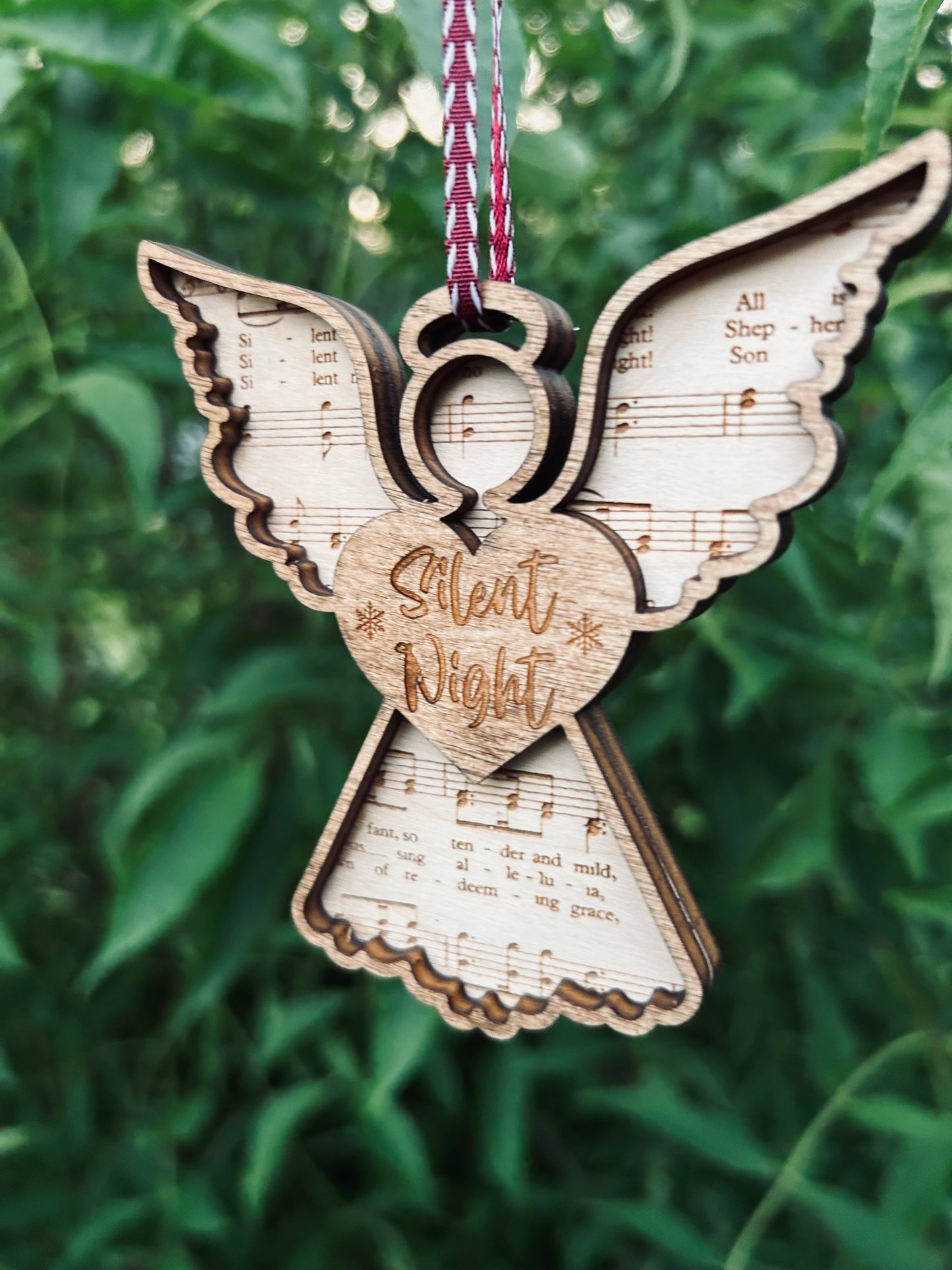 Angel with lyrics ornaments