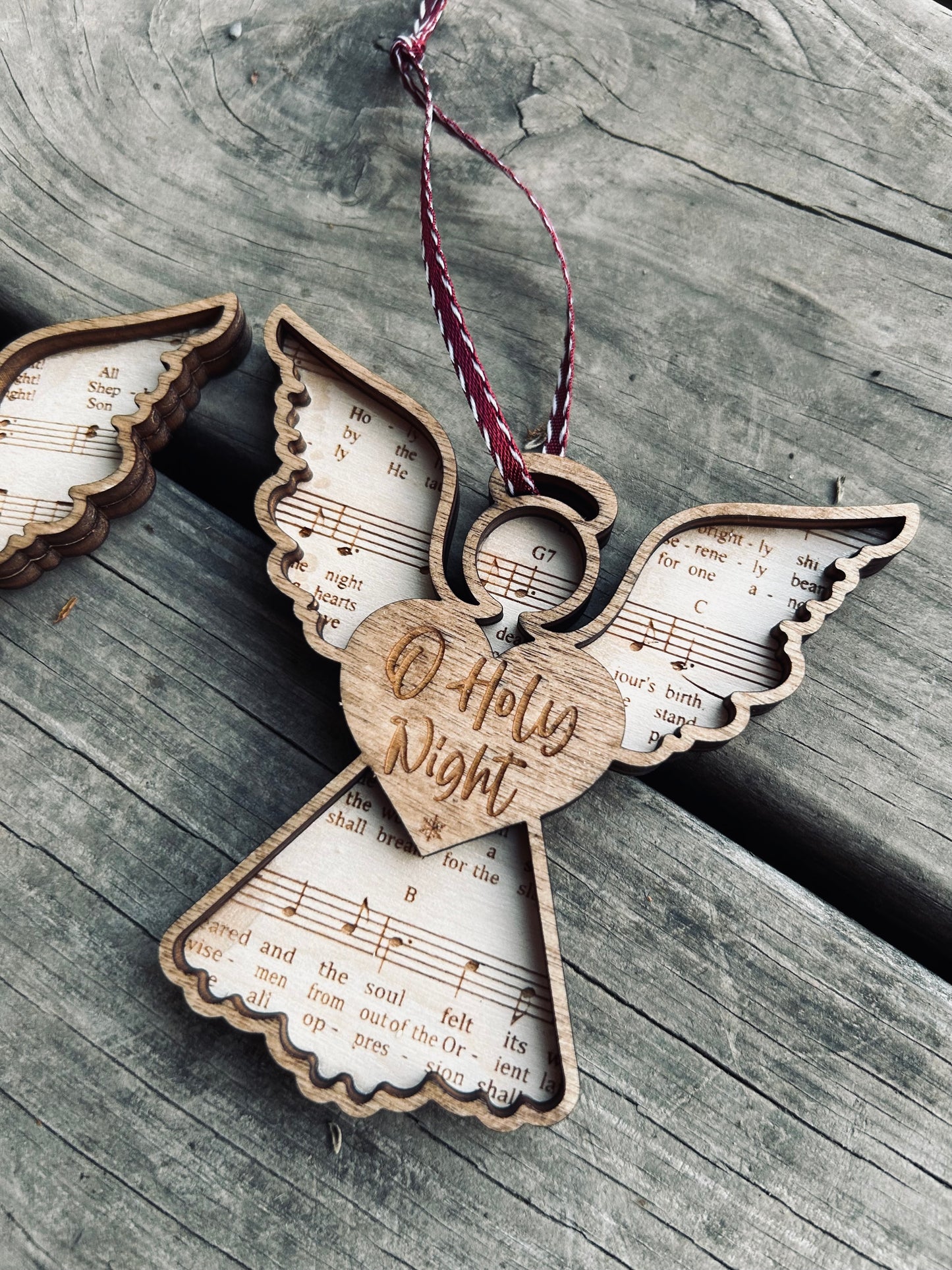 Angel with lyrics ornaments