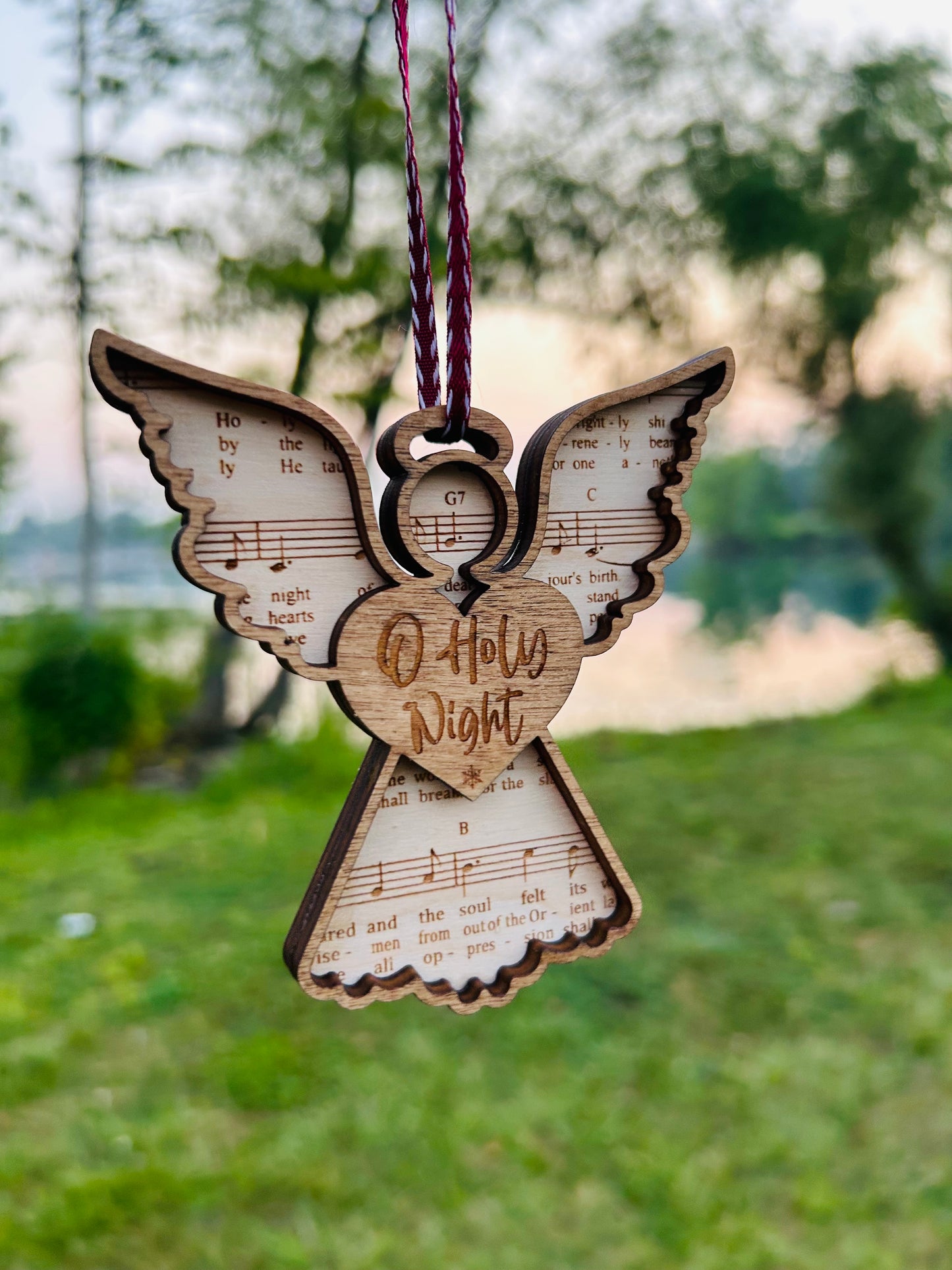 Angel with lyrics ornaments