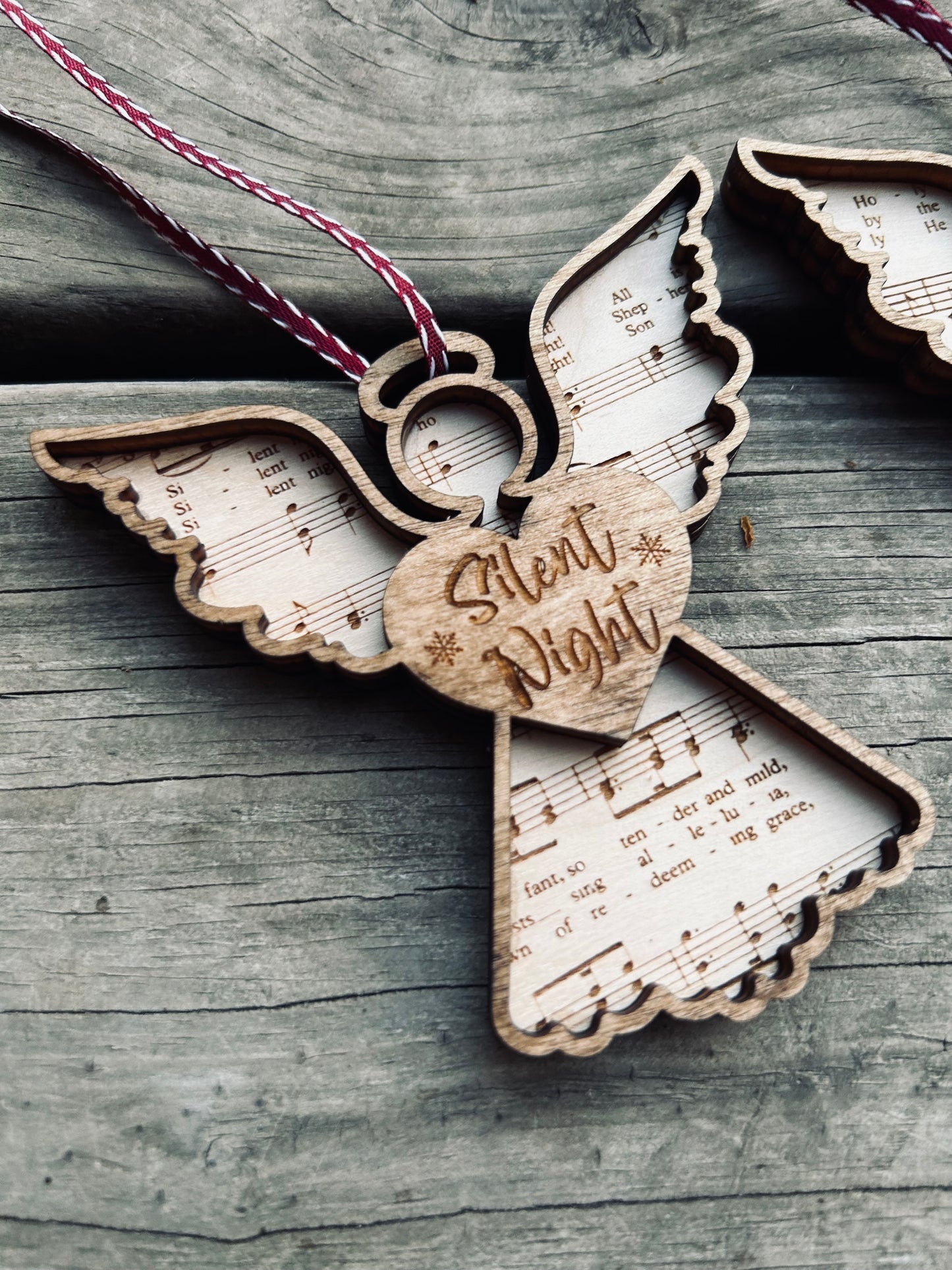 Angel with lyrics ornaments
