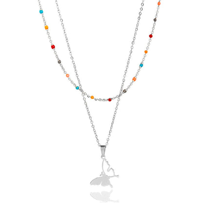 *RTS* Multi Color beaded Butterfly Necklace