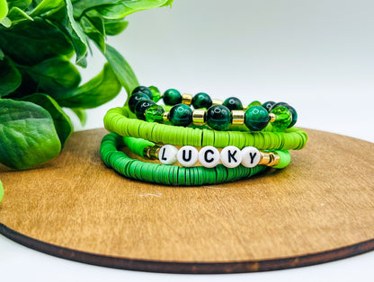 *RTS* LUCKY Heishi Bead Bracelet Stacks