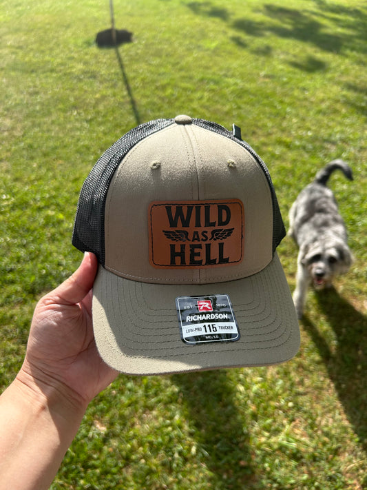 Olive hat with wild patch