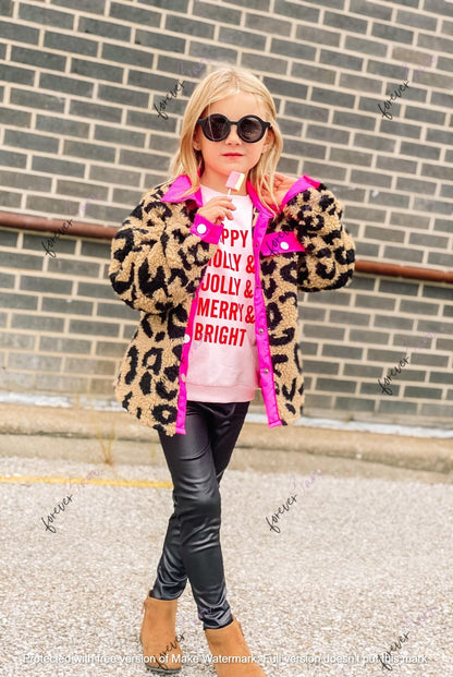 RTS: Leopard MOMMY AND ME Sherpa shacket-