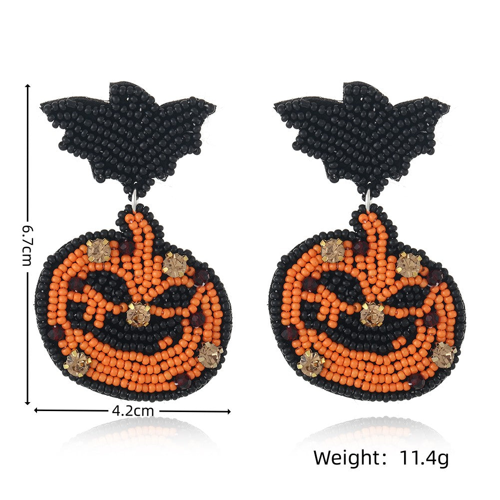 *RTS* Beaded Pumpkin Earrings