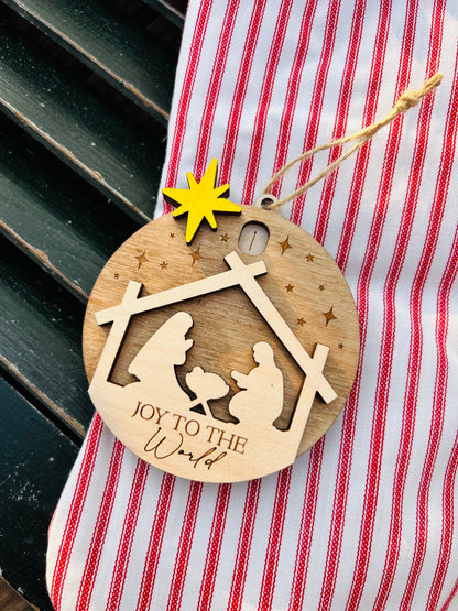 Nativity countdown ornament