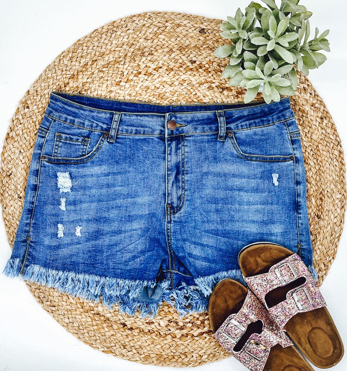 RTS: Cuffed Jean and frayed Jean Shorts-