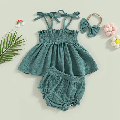 RTS: Dreamy Smocked 3-piece Set-