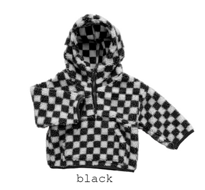 RTS: Checker Teddy Bear Half Zip-