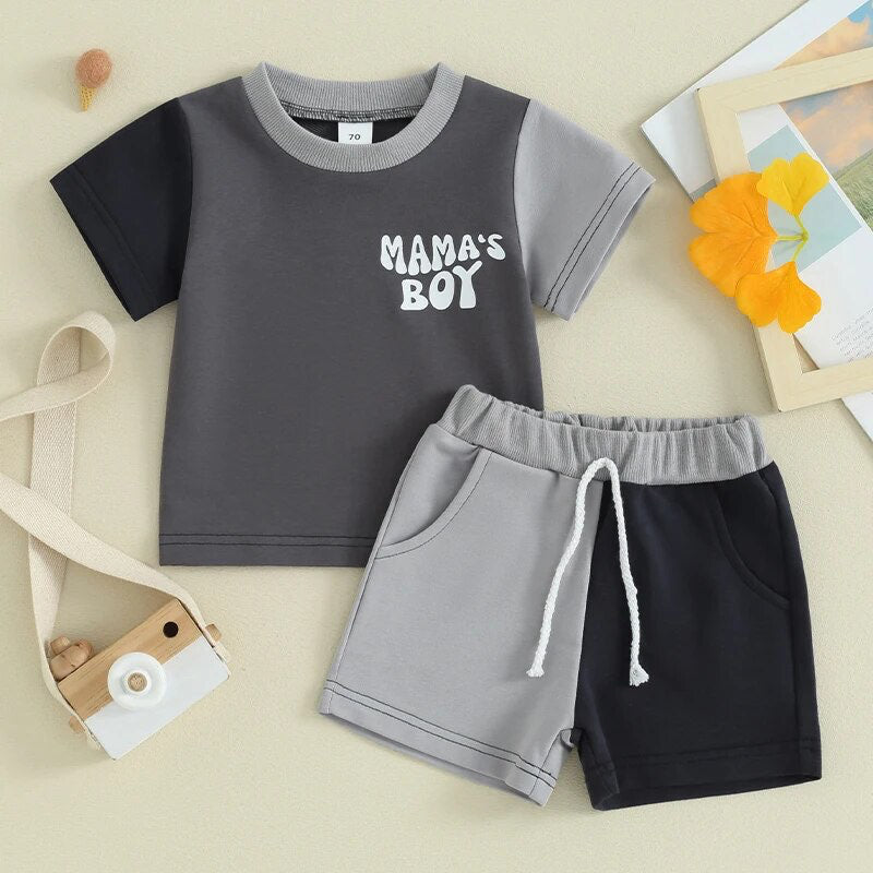 RTS: Retro Colorblock Mama's Boy Shirt and Short Set