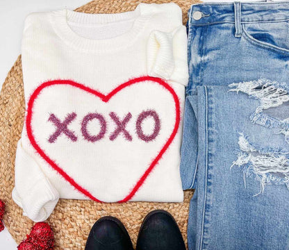 RTS: Knitted Heart XOXO Sweater*