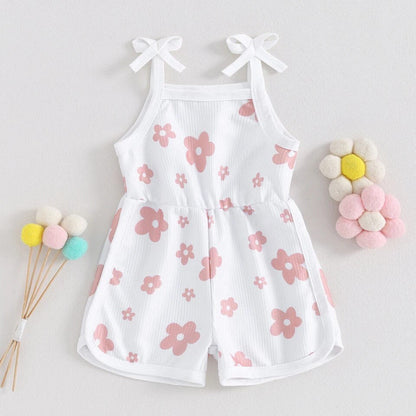 RTS: The Kensie Floral Tie Strap Romper-