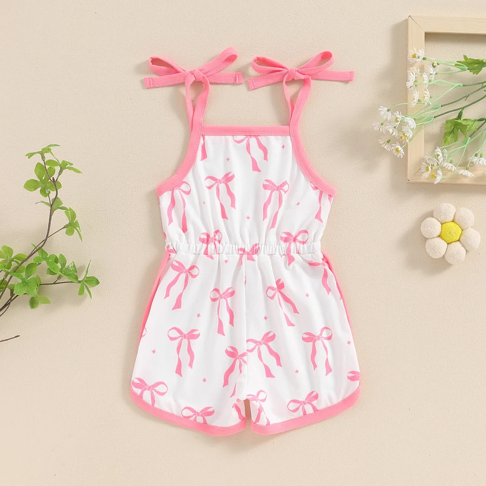 RTS: The Bow Pink and White Romper