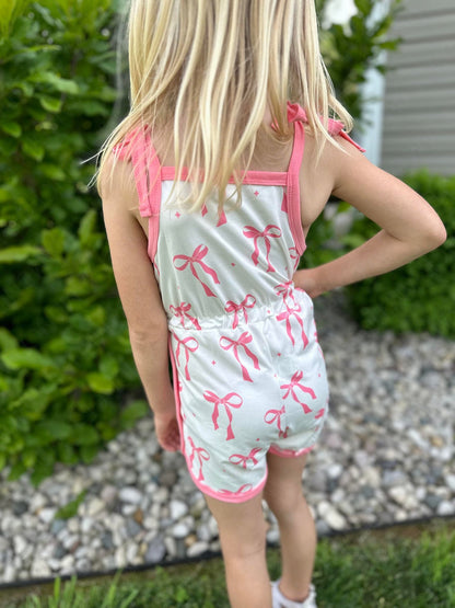 RTS: The Bow Pink and White Romper