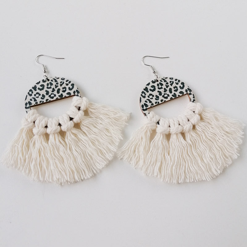 *RTS* Macrame Cheetah Earrings