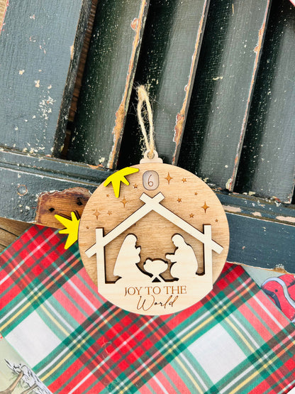 Nativity countdown ornament