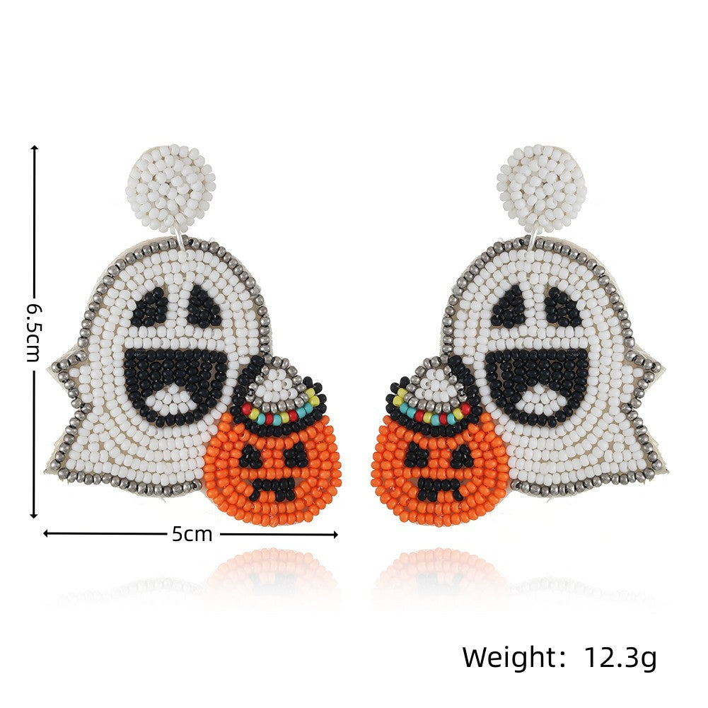 *RTS* Beaded Pumpkin Earrings