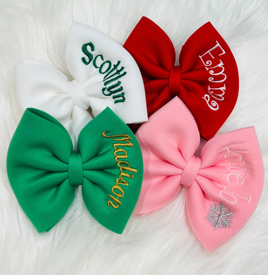 *RERUN: Holiday Embroidered Scuba Bows*