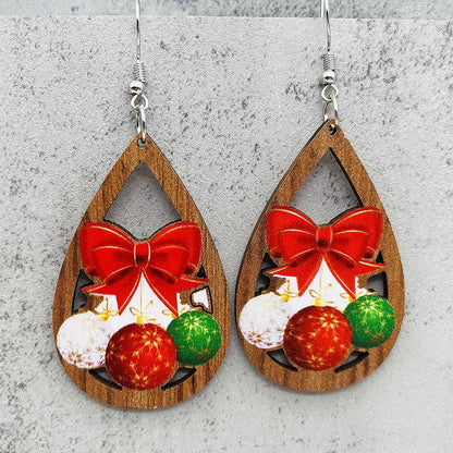 *RTS* Holiday Wood Teardrop Dangles