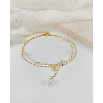 *RTS* Butterfly Pearl Anklet