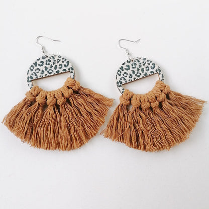 *RTS* Macrame Cheetah Earrings