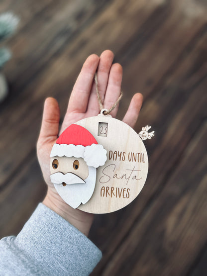 Santa countdown ornament