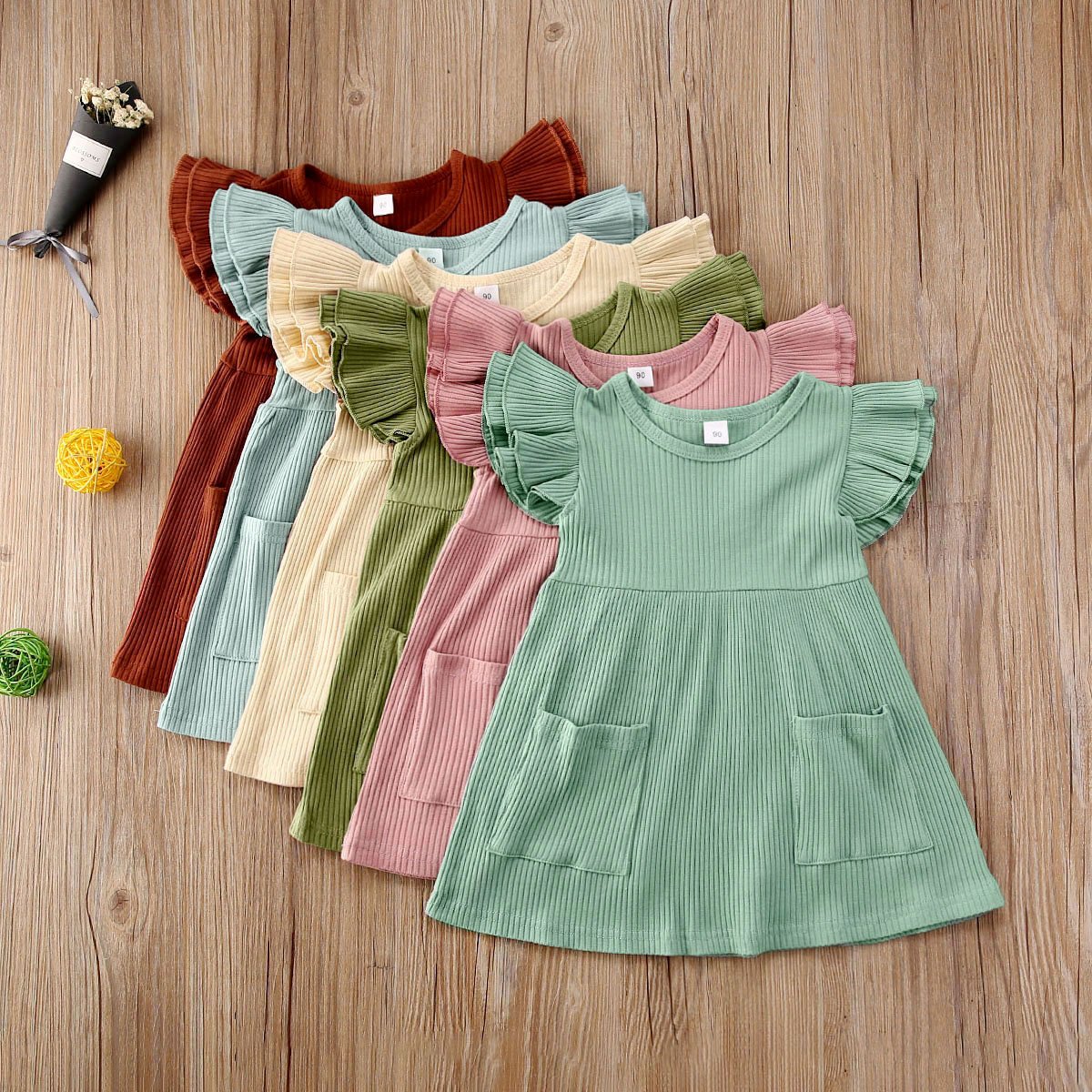 RTS: BEST SELLER RUFFLE SLEEVE & POCKET DRESS-