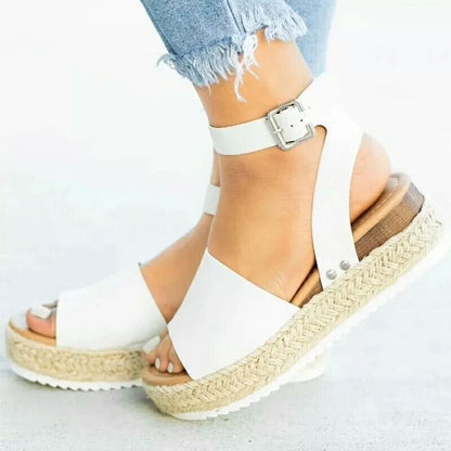 RTS: Whitney Wide Strap Wedge Sandal-