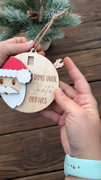 Santa countdown ornament