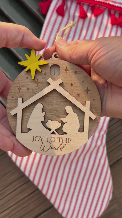 Nativity countdown ornament