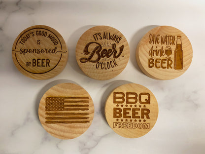 Wood magnetic bottle opener